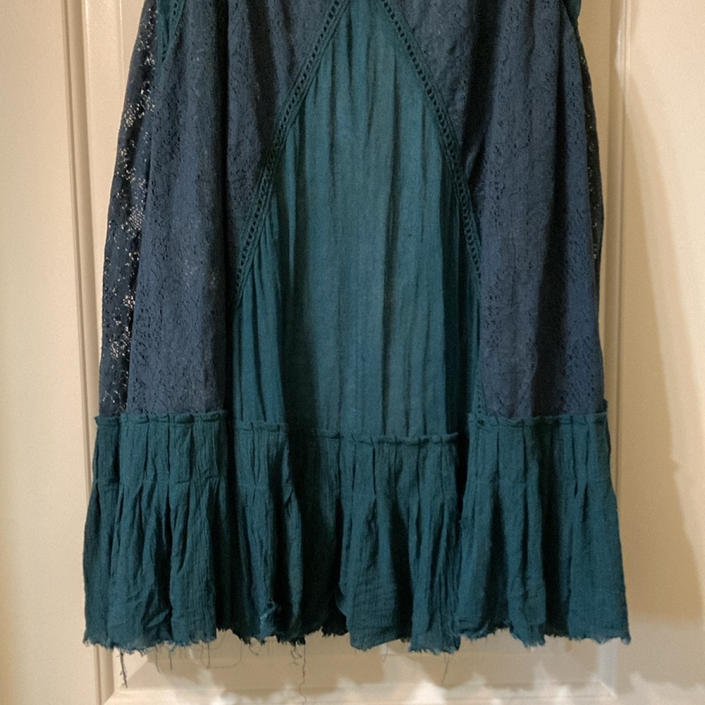 Free People Teal Lace Detail Dress - Picture 7 of 10